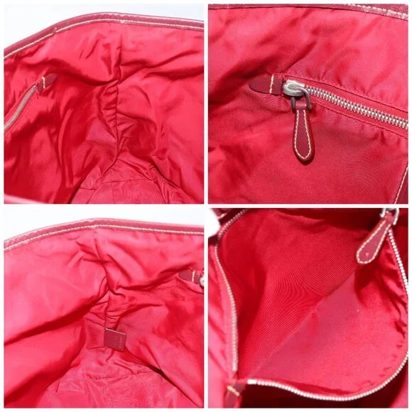 PRADA Tote Bag Nylon Pink Silver Auth 151499